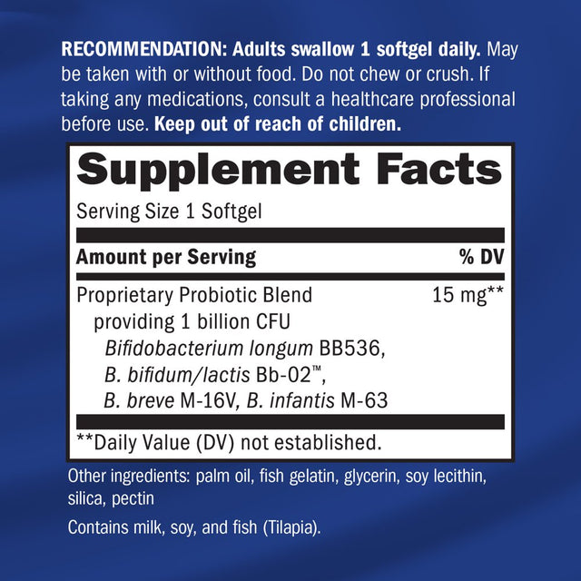 Nature'S Way Probiotic Pearls Adults 50+, 1 Billion Cultures, 30 Softgels