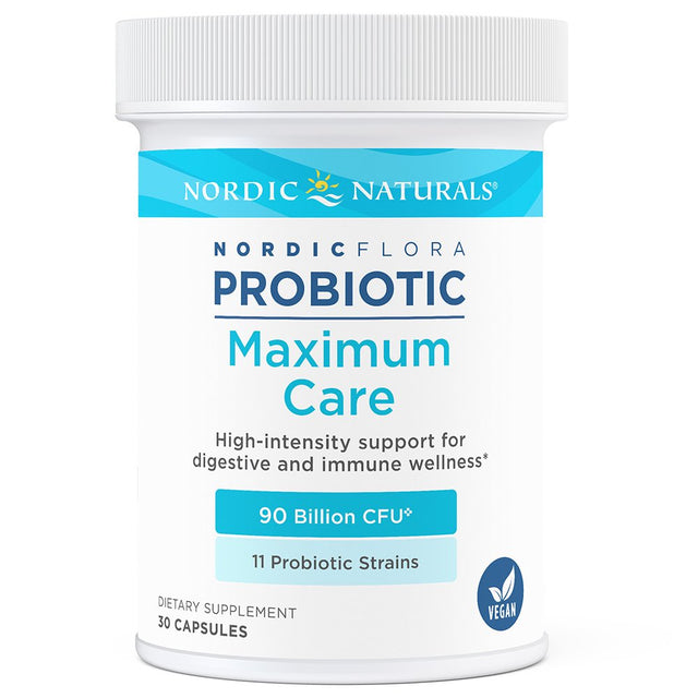 Nordic Naturals Nordic Flora Probiotic Maximum Care, Capsules, Vegan, 30 Ct