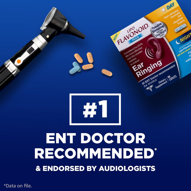 Lipo-Flavonoid Plus, Day/Night Kit Tinnitus Relief, OTC Ear Health Vitamin and Supplement, 90 Caplets