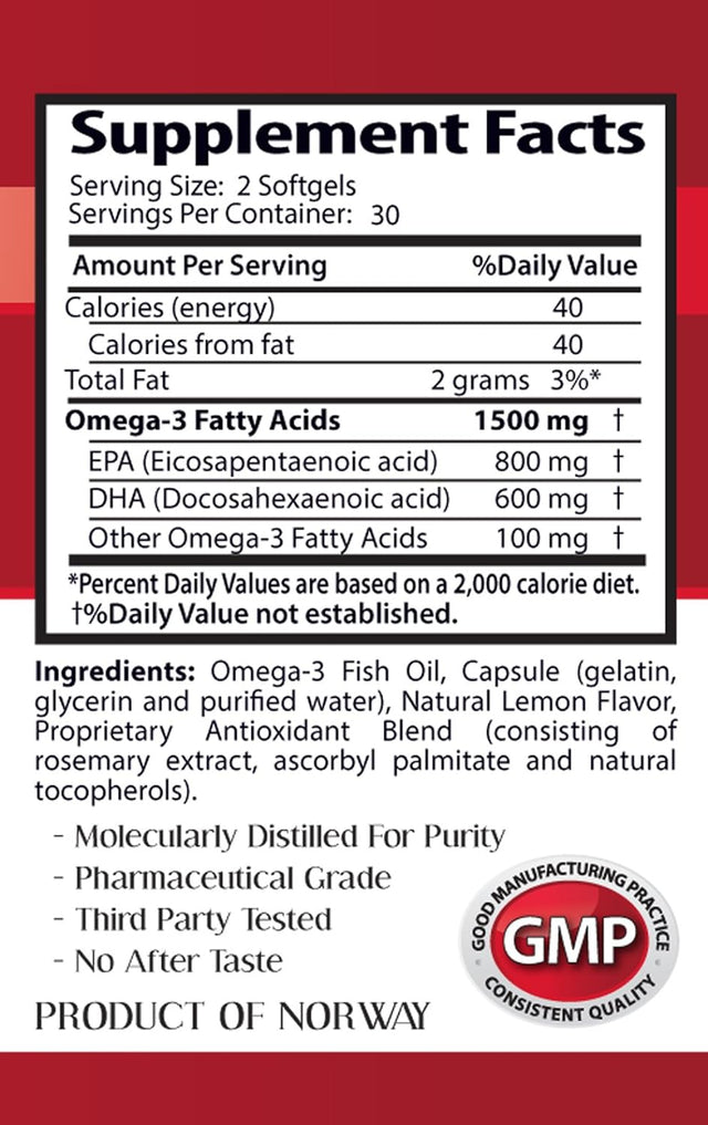 Immune Support Probiotic - Omega 8060 (Highly Concentrated Fish Oil) - Omega 3 for Dogs, Omega 3 Fatty Acid Supplements for Women, Fish Oil Supplements Omega 3, Fish Oil Pills 1 Bottle 60 Softgels