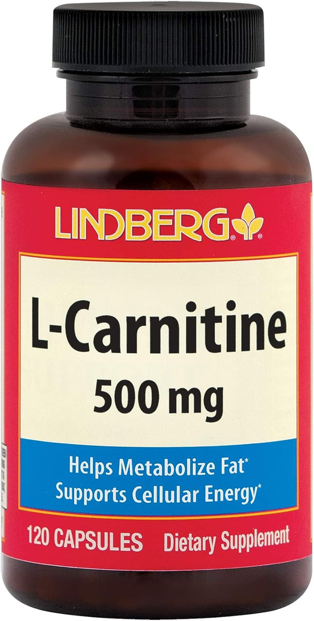 Lindberg L Carnitine Supplement 500Mg | 120 Capsules | Free Form | Non GMO, Gluten Free