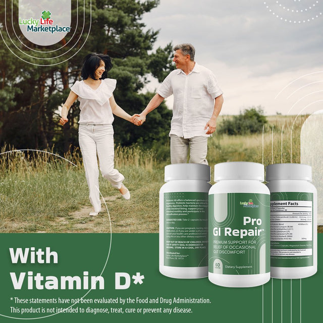 Pro GI Repair - Premium Probiotic Supplement to Support Gut Health - Support Gastrointestinal Function & Regularity - 40 Billion CFU Probiotic Formula - Promote Reduced Indigestion & Upset Stomach
