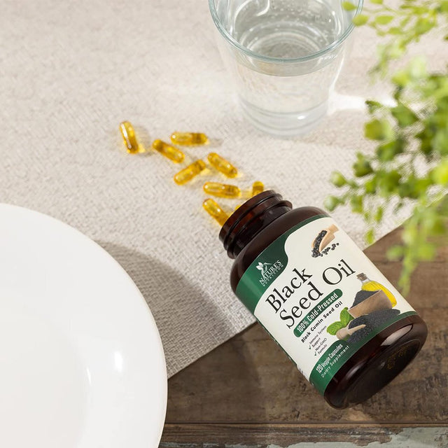 Premium Black Seed Oil Capsules 1000Mg - Vegan Cold-Pressed Nigella Sativa Black Seed Oil, Nature'S Pure Black Cumin Seed Oil for Immune, Hair and Brain Support, Non-Gmo - 60 Capsules