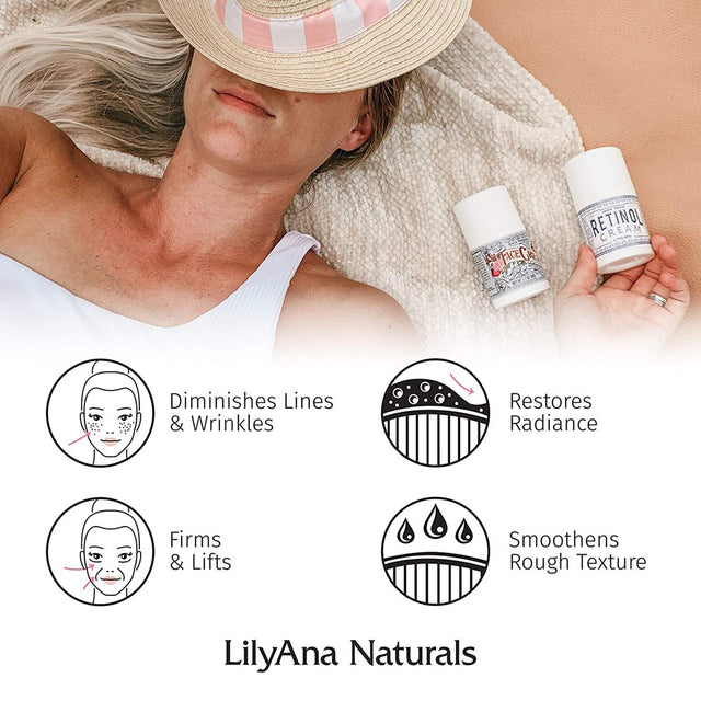 Lilyana Naturals Retinol Cream for Face - Retinol Cream, anti Aging Cream, Retinol Moisturizer for Face, Wrinkle Cream for Face, Retinol Complex - 1.7Oz