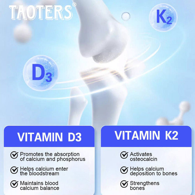 TAOTERS Vitamin K2 (MK7) with D3 Supplement to Support Joint, Bone, and Immune Health Non-Gmo Formula Easy-Swallow Vitamin D and K Complex.