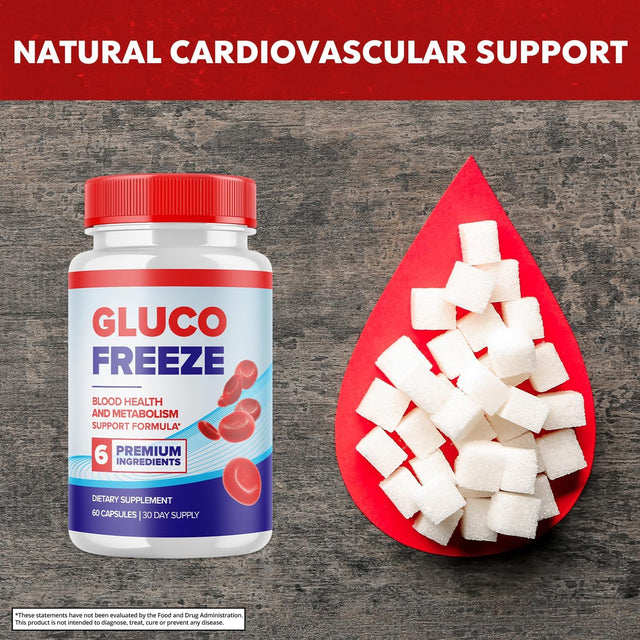 (2 Pack) Gluco Freeze Pills - Pills for Blood Advanced Formula - Gluco Freeze Capsules Blood Support Supplement (120 Capsules)