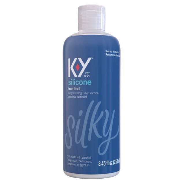 Silicone Lube K-Y True Feel 8.45 Fl Oz Personal Lubricant for Adult Couples, Men, Women, Pleasure Enhancer, Sensual Massage Vaginal Moisturizer, Hormone & Paraben Free, Deluxe, Latex Condom Compatible