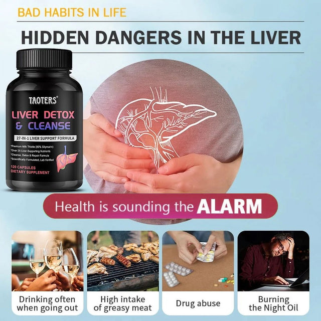 Liver Cleanse Detox & Repair | 25+ Herbs | Premium Liver Health Formula | Liver Support Detox Cleanse Supplement