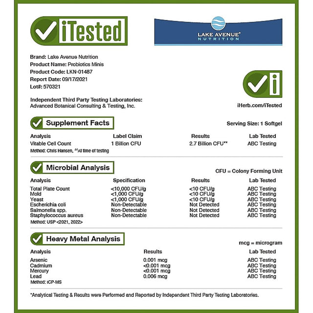 Lake Avenue Nutrition, Probiotic Minis, 2 Strain Blend, 1 Billion CFU, 90 Softgels