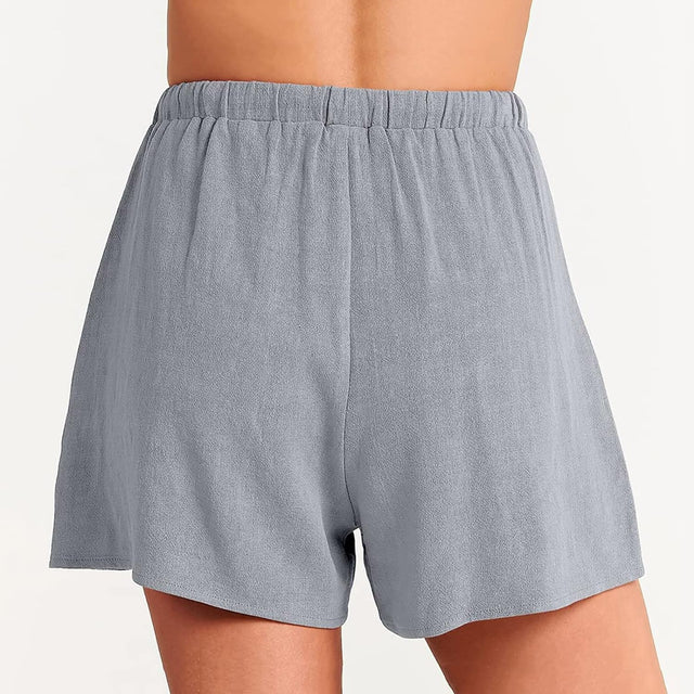 Linen Sets for Women 2 Piece Outfits 2023 Summer Elastic Waist Sleeveless Crop Top Casual Comfy Lounge Sets