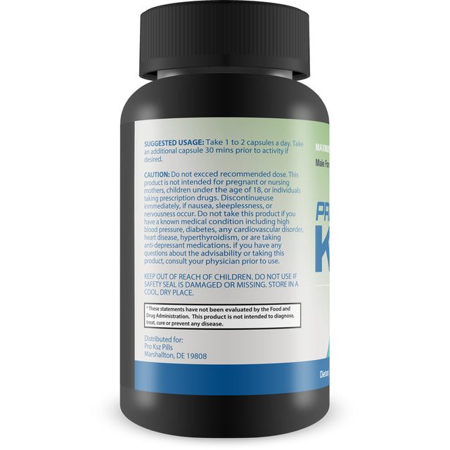 Pro KSZ Pills Performance Supplement for Men - Enlargement Formula - Support Muscle Growth and Improve Blood Flow with L-Arginine - 60 Capsules