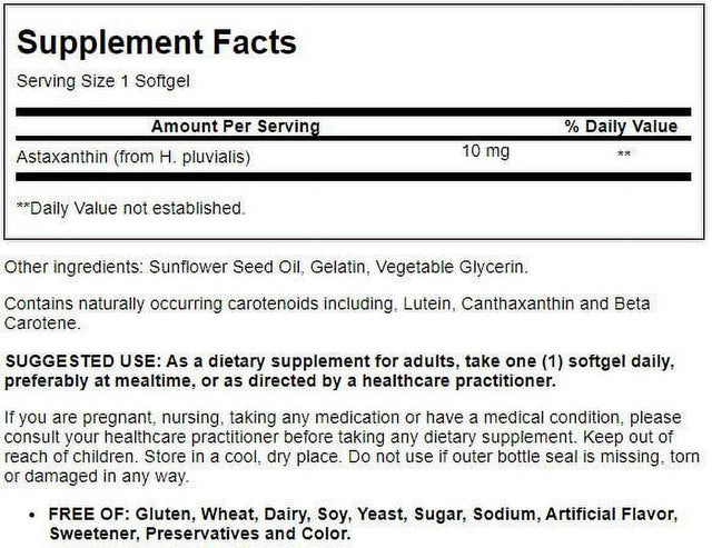 Solgar Astaxanthin 10 Mg 30 Sgels