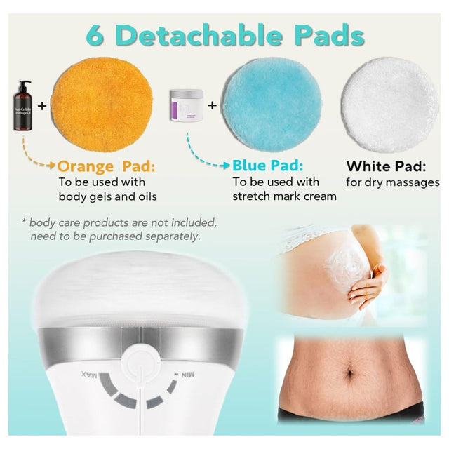Vlianz Cellulite Massager Electric Fat Remover, Body Sculpting Machine for Stomach Fat with 6 Skin Friendly Washable Pads, Body Sculpting Massager for Belly Legs Butt Arm