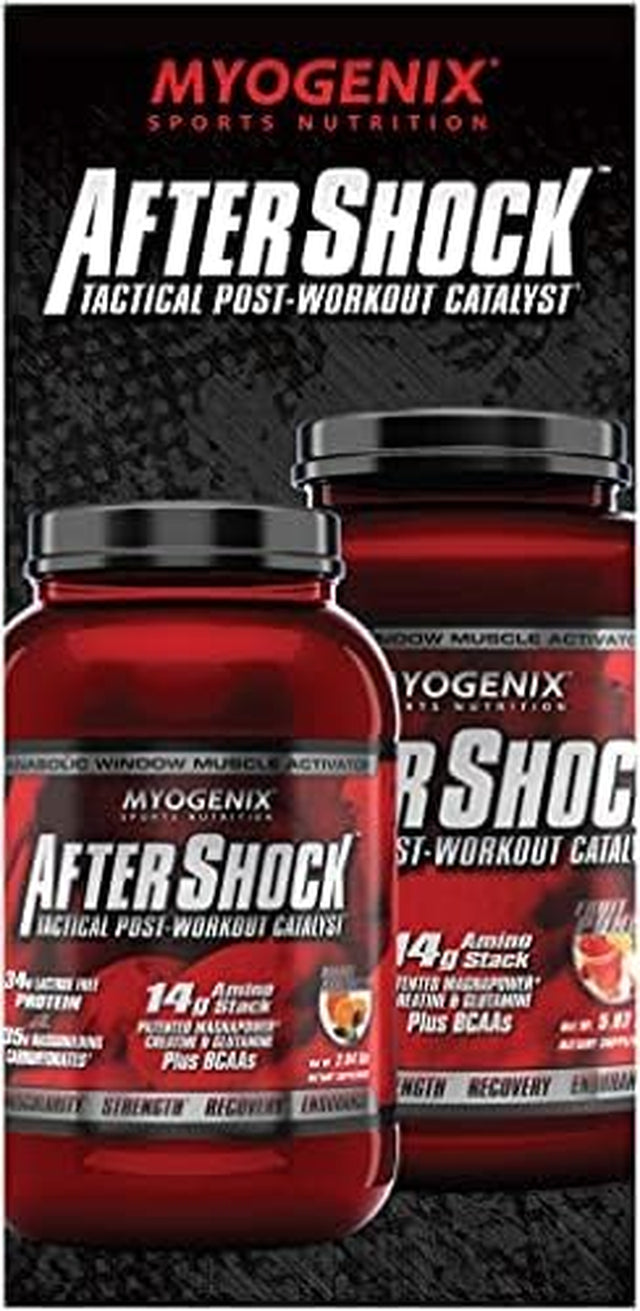 Myogenix Aftershock Post Workout, Unlimited Muscle Growth | Anabolic Whey Protein | Mass Building Carbohydrates | Amino Stack Creatine and Glutamine plus Bcaas | Orange Avalanche - 2.64 LBS