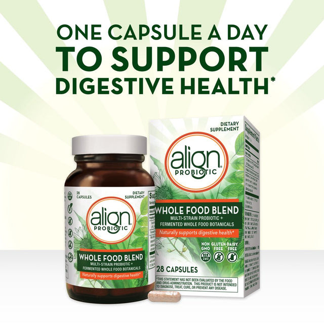 Align Whole Food Multi-Strain Probiotic Supplement Capsules, 28 Ct
