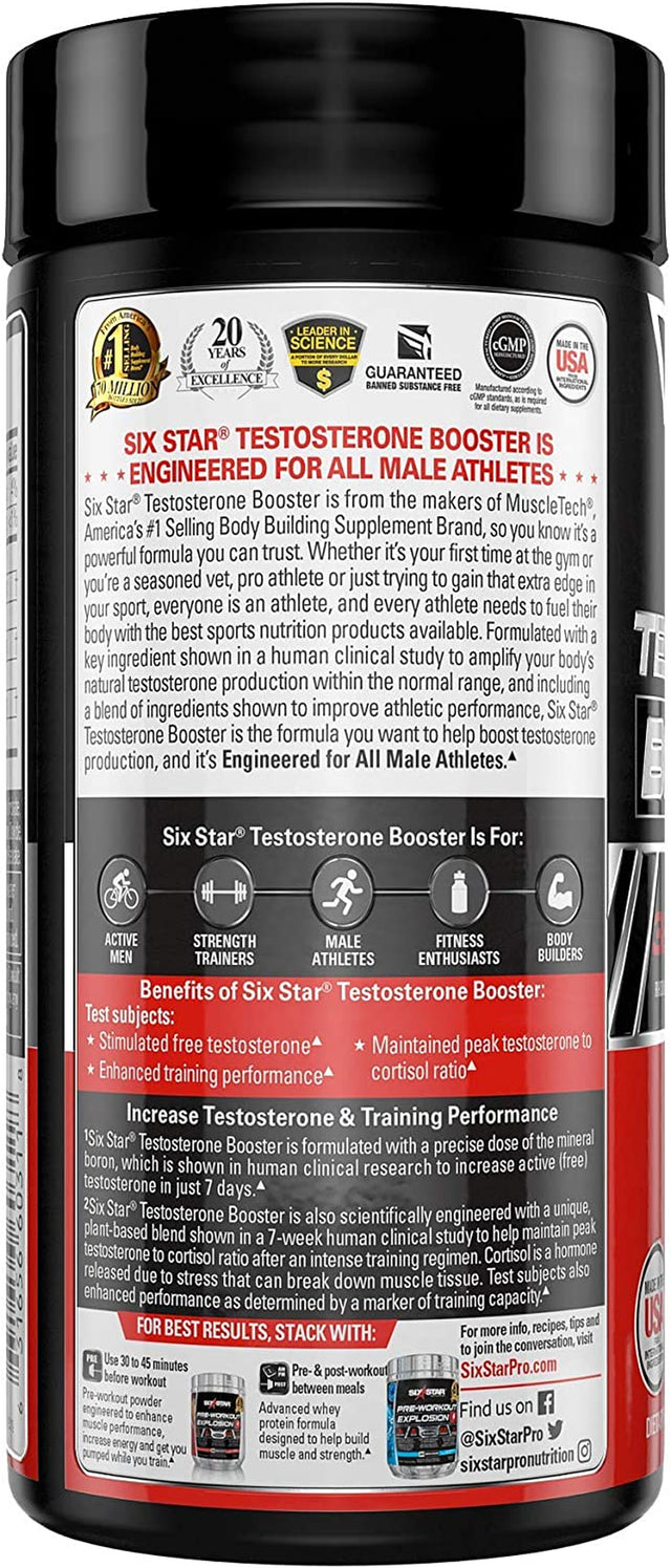 Testosterone Booster for Men Six Star Pro Nutrition Test Booster for Men Extreme Strength + Enhances Training Performance + Scientifically Researched Test Boost Supplement, 60 Pills