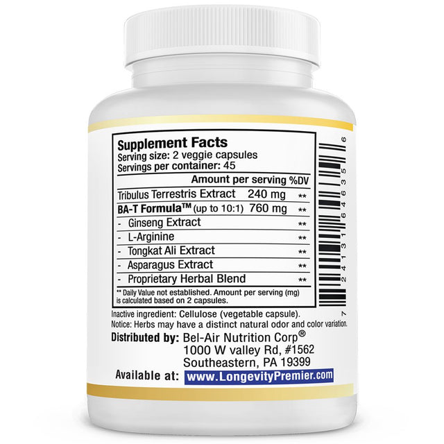 Bel-Air Formula T -Supports Testosterone & Peak Performance to Unleash Your Potential