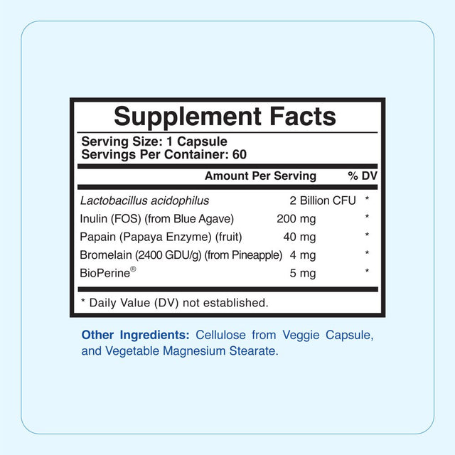 Laura Posada Healthy Gut Pre/Probiotic Dietary Supplement, 60 Capsules