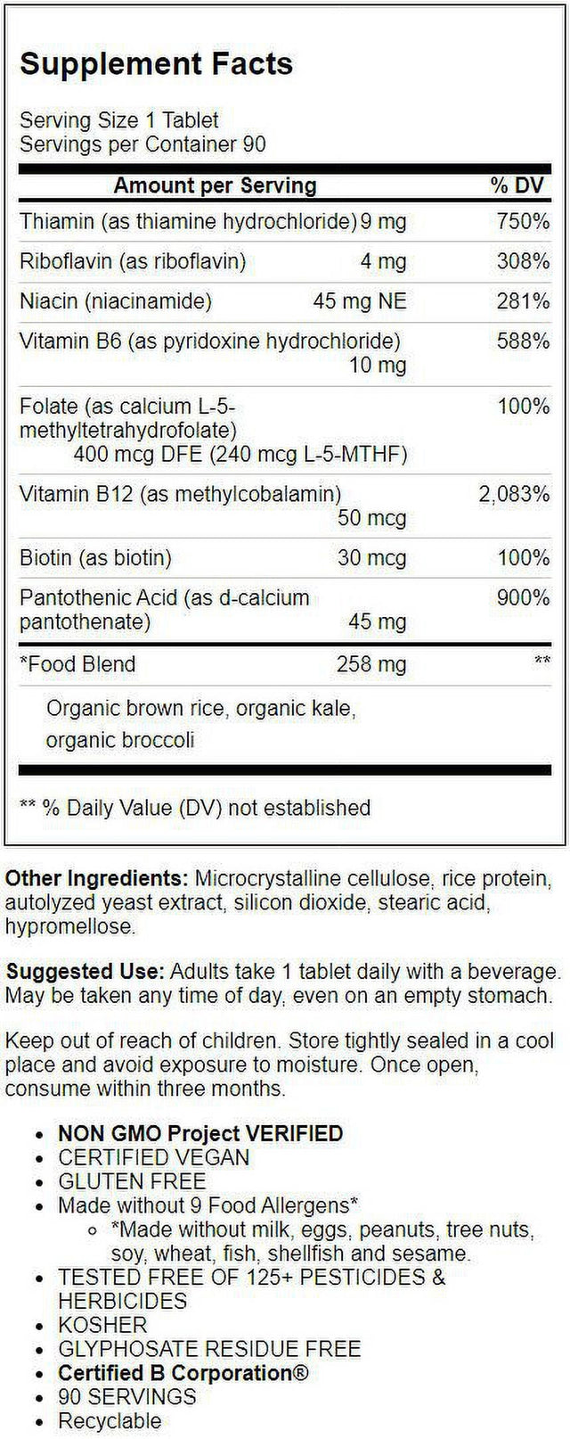 Megafood Balanced B Complex 90 Tabs