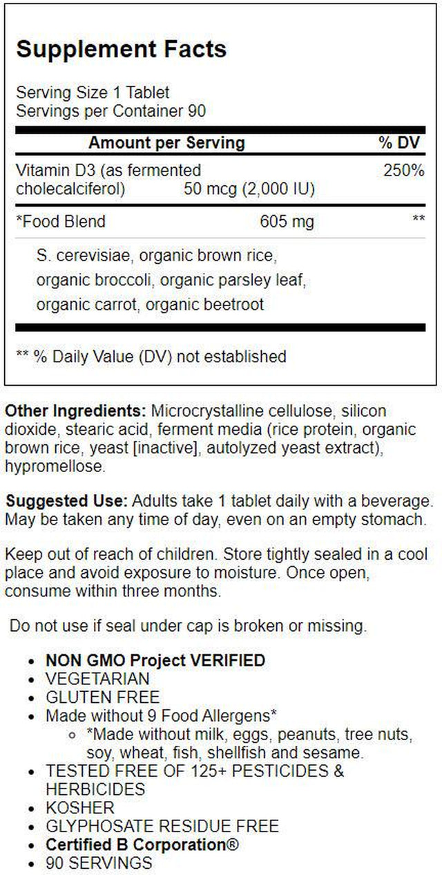 Megafood Vitamin D3 2,000 Iu (50 Mcg) 90 Tabs