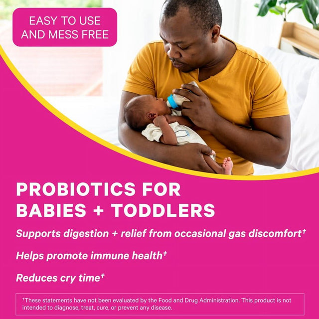Pink Stork Baby Probiotic Drops: Infant Probiotic Drops for Baby, Digestion & Gas Relief, 1 Fl Oz