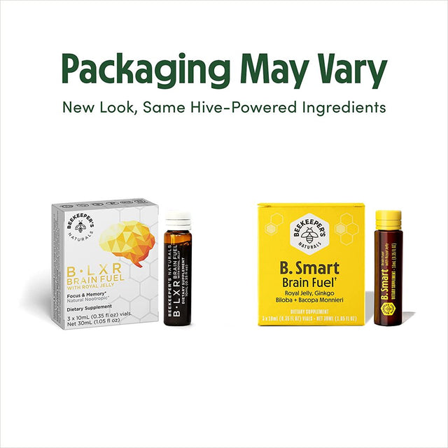 Beekeeper'S Naturals B.Smart Brain Fuel, Memory and Focus Liquid Vials, 3-Pack