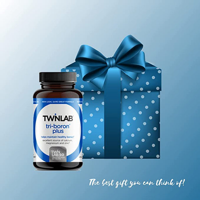 Twinlab Tri-Boron Plus, Magnesium, Vitamin D, Calcium, Dietary Supplements, 3Mg, 240 Capsules, Healthy Bones