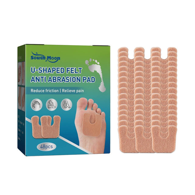 Lingouzi U-Shaped Callus Pads Foot Cushion Soft Breathable Self-Aadhesive Foot Support Shoes Pads