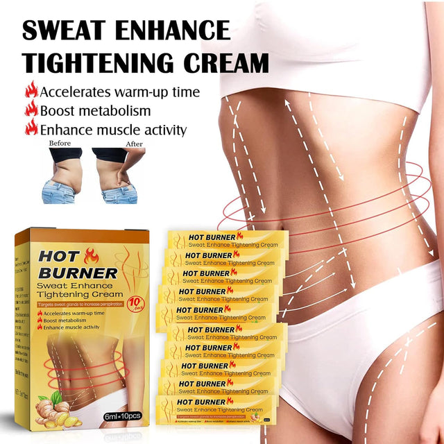 Slimming Cream, Postpartum Repair Fat Burning Body Sculpting Hot Cream Promote Metabolism 10Pcs for Home