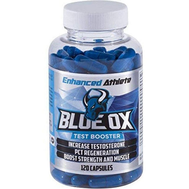 Blue Ox Athlete Enhanced Natural Testosterone Enhancer - Men'S Natural Trial Booster Supplement - Strength Enhancer & Mood Support Pills - 120 Capsules
