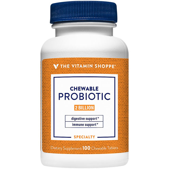 The Vitamin Shoppe Chewable Probiotic 2 Billion, Natural Strawberry Flavor, Supports Digestion and Intestinal Health (100 Chewable Tablets)