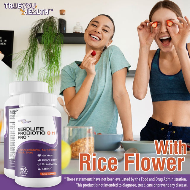 Gerdlife Probiotic 3 11 Pro - Our Best Probiotic Acid Reflux Relief Supplements - 11 Premium Probiotic Strains - Probiotic Support for Gut Health to Help Aid Natural Gerd Relief - Acid Reflux Pills