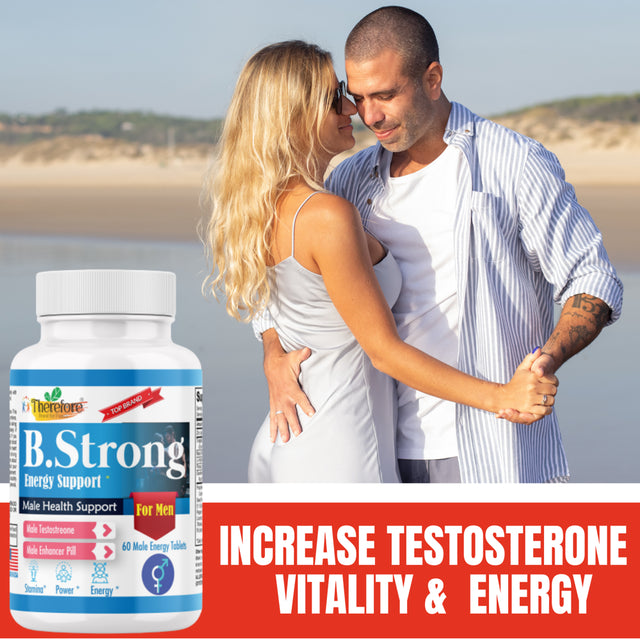 B.Strong Testosterone Booster for Men- Natural Stamina, Endurance, Energy & Strength Enhancing Supplement, Libido Support Male Supplements, 60 Veggie Tablets by Therefore