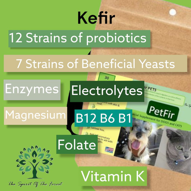 Petfir 30 Pack Kefir Supplement Pets Probiotic Dogs Cats Support Gut Health