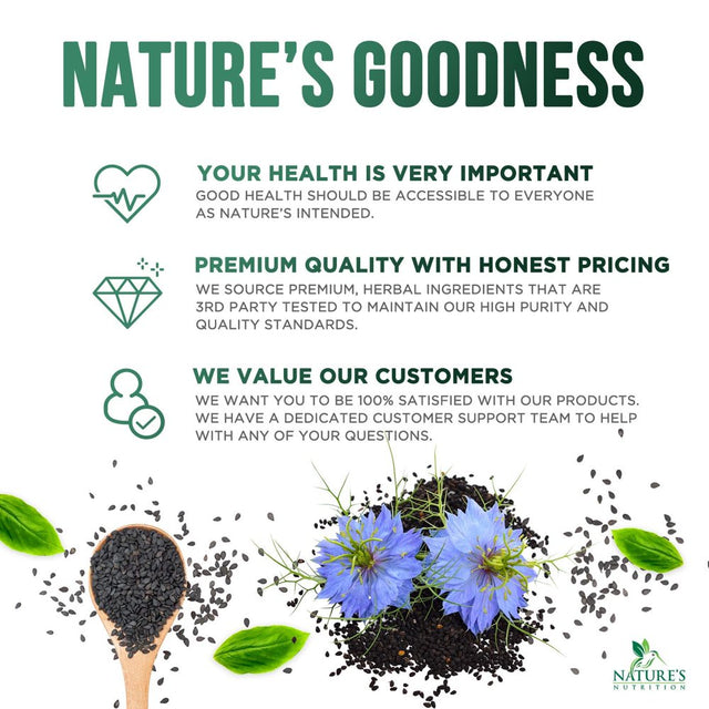 Premium Black Seed Oil Capsules 1000Mg - Vegan Cold-Pressed Nigella Sativa Black Seed Oil, Nature'S Pure Black Cumin Seed Oil for Immune, Hair and Brain Support, Non-Gmo - 60 Capsules