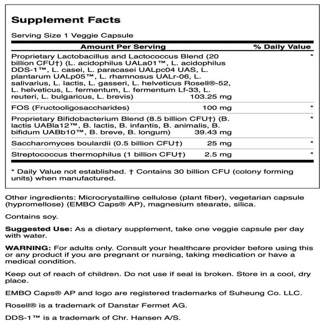 Swanson Ultra Probiotic Complex 30 Billion Cfu 60 Veg Caps 2 Pack