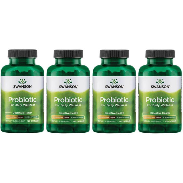 Swanson Probiotic for Daily Wellness 1 Billion Cfu 120 Caps 4 Pack