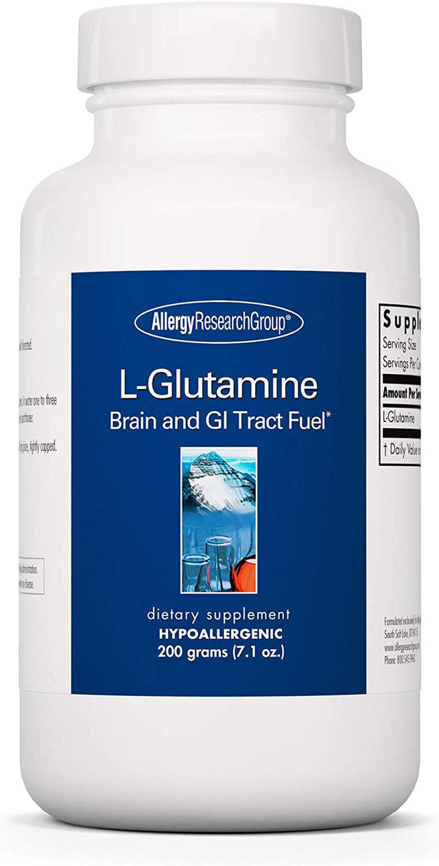 Allergy Research Group - L-Glutamine Powder - Amino Acid - Brain and GI Tract Fuel - 200 G (7.1 Oz)