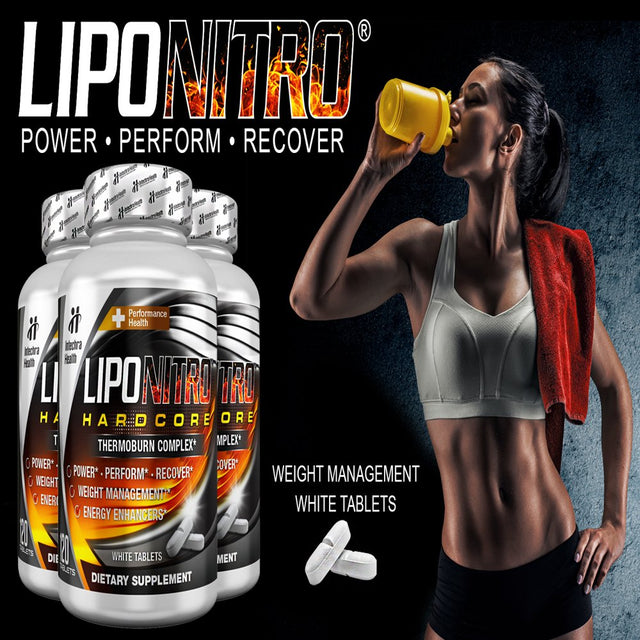 Liponitro Thermo-Burn Diet Pills with Nitro Energy, 120 Tablets - Intechra Health