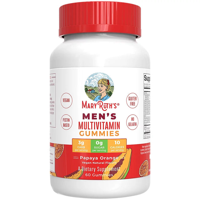 Maryruth Organics Men'S Multivitamin Gummies for Overall Wellness - Papaya Orange (60 Gummies)