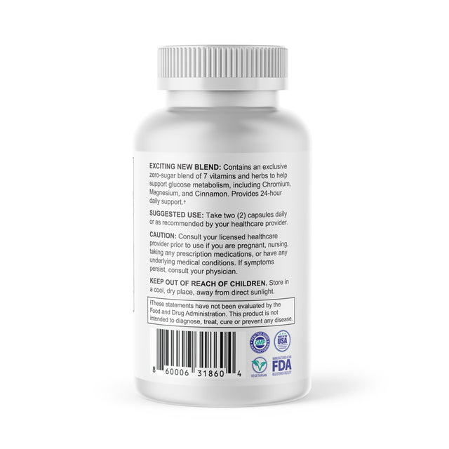 Prime Healthineers Advanced Blood Sugar Support Supplement - 60 Capsules - Zero Sugar Verified & Certified - 7-In-1 Blend to Support Glucose Metabolism & Balance Proper Insulin Function - Made in USA