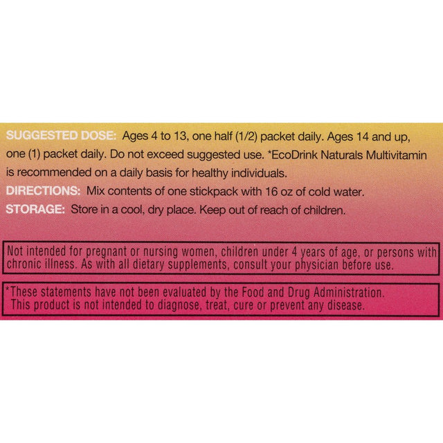 Lily of the Desert Ecodrink Naturals Refill Multi Vitamin - Strawberry/Lemonade