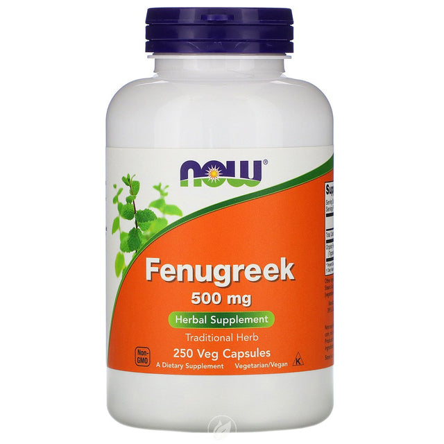 NOW FENUGREEK 500Mg 250 VCAPS, Pack of 2