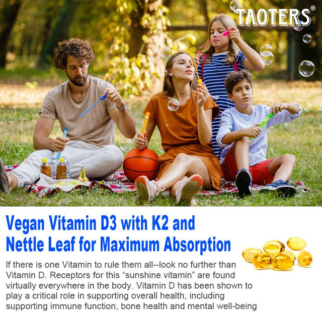 TAOTERS Vitamin K2 (MK7) with D3 Supplement to Support Joint, Bone, and Immune Health Non-Gmo Formula Easy-Swallow Vitamin D and K Complex.