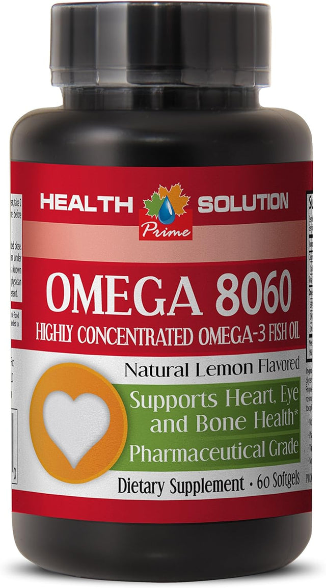 Immune Support Probiotic - Omega 8060 (Highly Concentrated Fish Oil) - Omega 3 for Dogs, Omega 3 Fatty Acid Supplements for Women, Fish Oil Supplements Omega 3, Fish Oil Pills 1 Bottle 60 Softgels