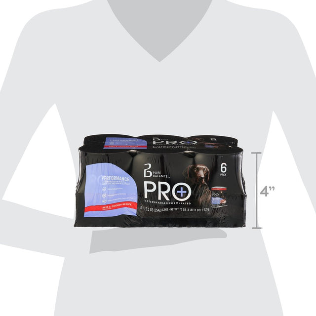Pure Balance Pro+ Performance Beef & Chicken Recipe Wet Dog Food, 12.5 Oz Cans (6 Pack)