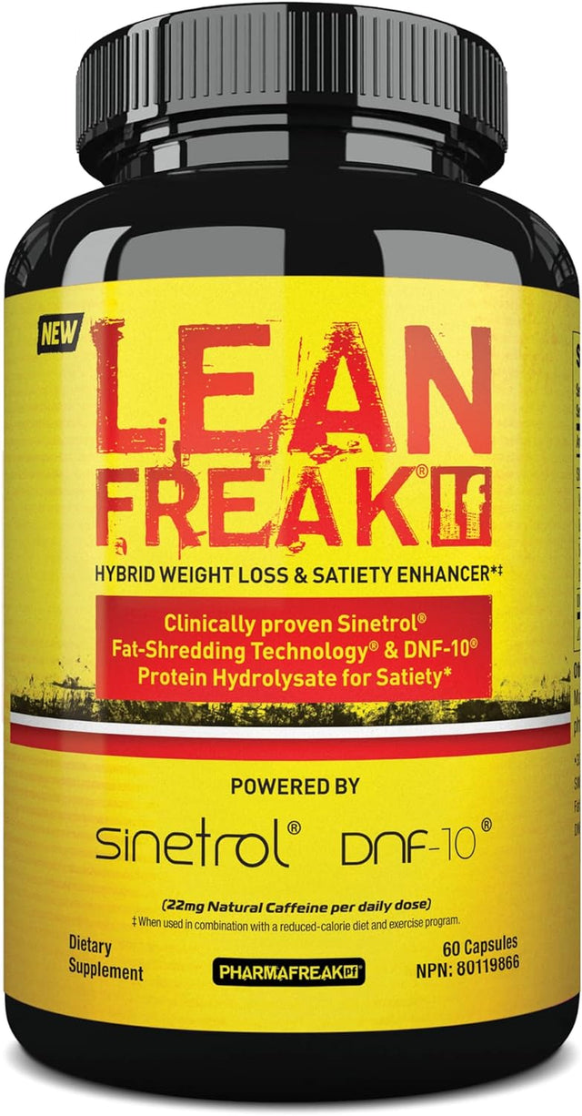 Pharmafreak Lean Freak - Hybrid Weight Loss & Satiety Enhancer - 60 Ct - Full 30 Day Supply - Featuring Clinically Proven Sinetrol & DNF-10 for Maximum Results - 60 Veggie Caps