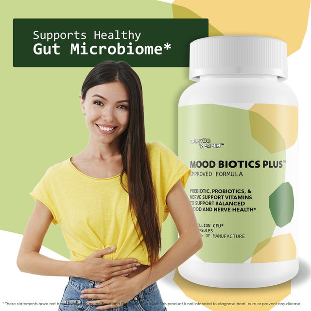 Mood Biotics plus - Our Best Happy Probiotic Mood Support - Mood Boosting Probiotic - Mood Probiotic Brain Support - Gut Brain Health - Mood Probiotics for Women - Mood Probiotics for Men - Synbiotic