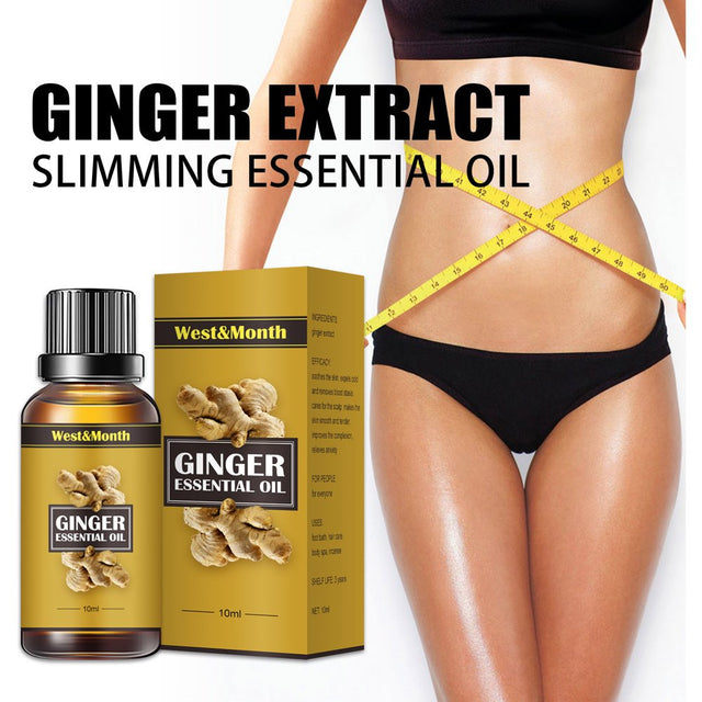 Lingouzi Slimming Ginger Oil Belly Ginger Oil Detox Ginger Oil Belly Button Slimming Stomach Massage Oil Anti-Cellulite Massage Oil Healthy Ginger Massage Oil 10Ml