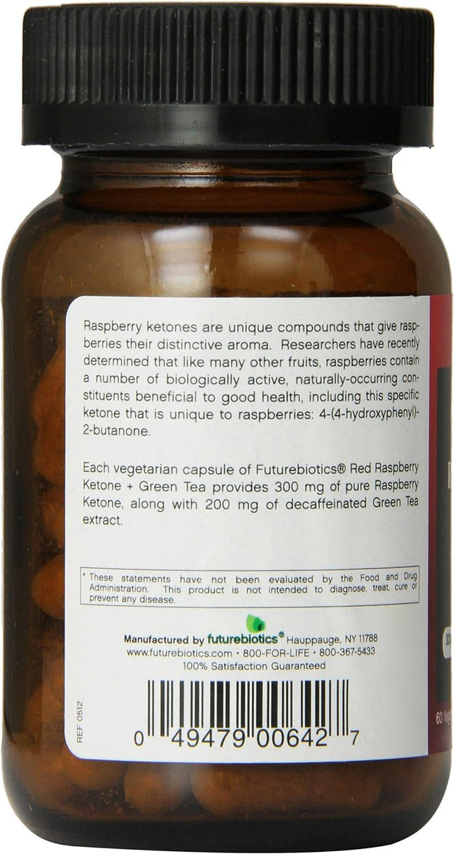 Futurebiotics Red Rasberry Ketone + Green Tea, 60 Vegetarian Capsules